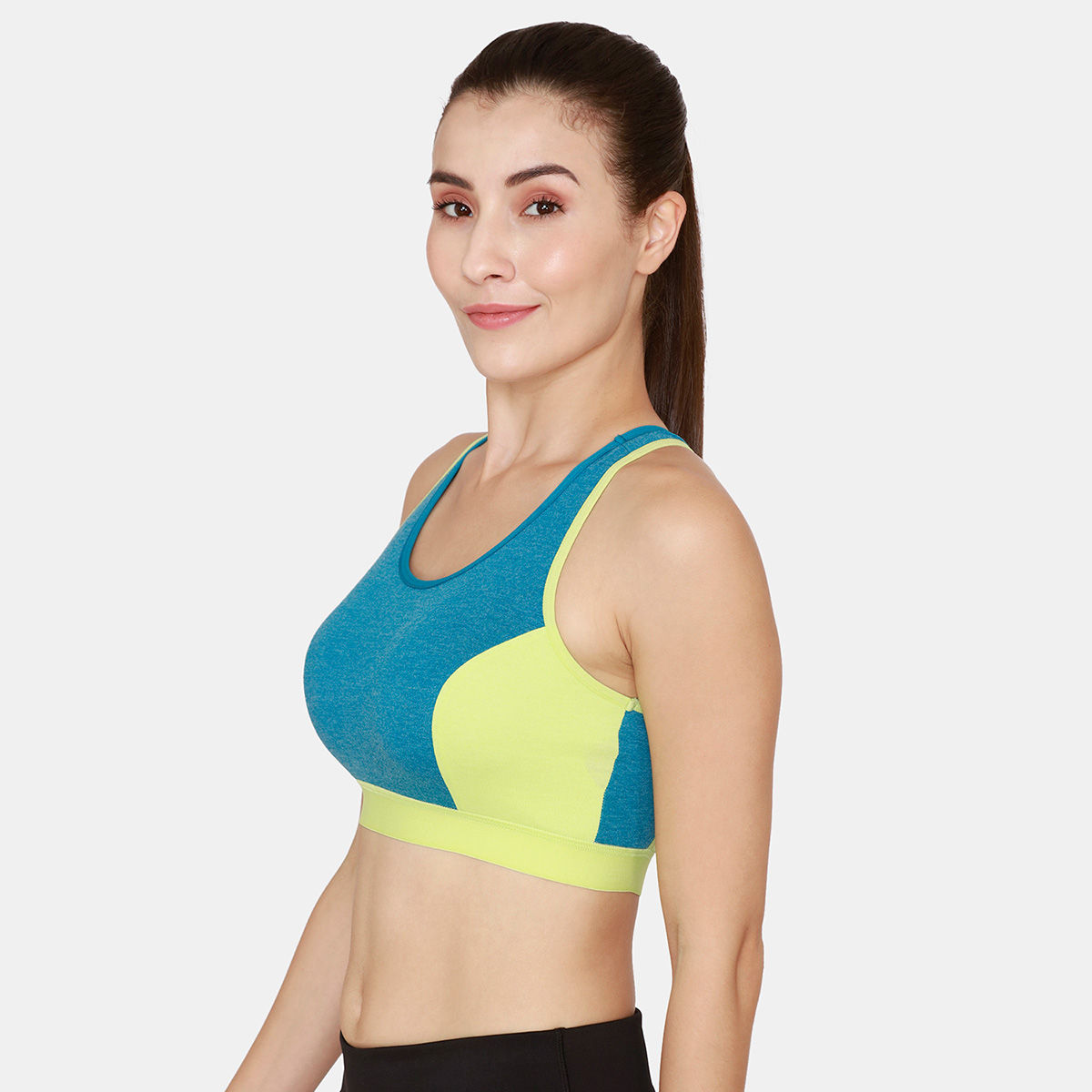 Zivame Rosaline Sports Bra With Removable Padding Saxony Blue Buy