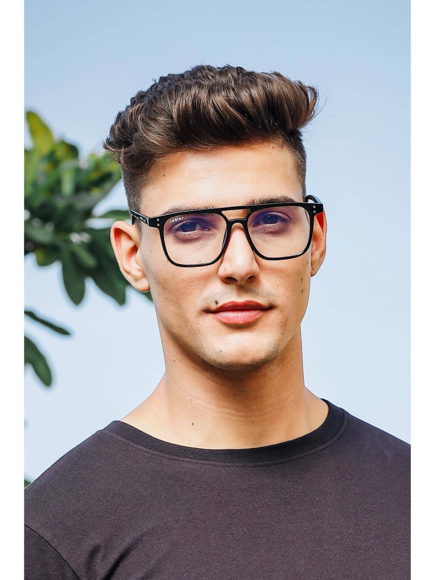RESIST EYEWEAR Unisex Uv Protected Clear Lens Square Sunglasses (55)