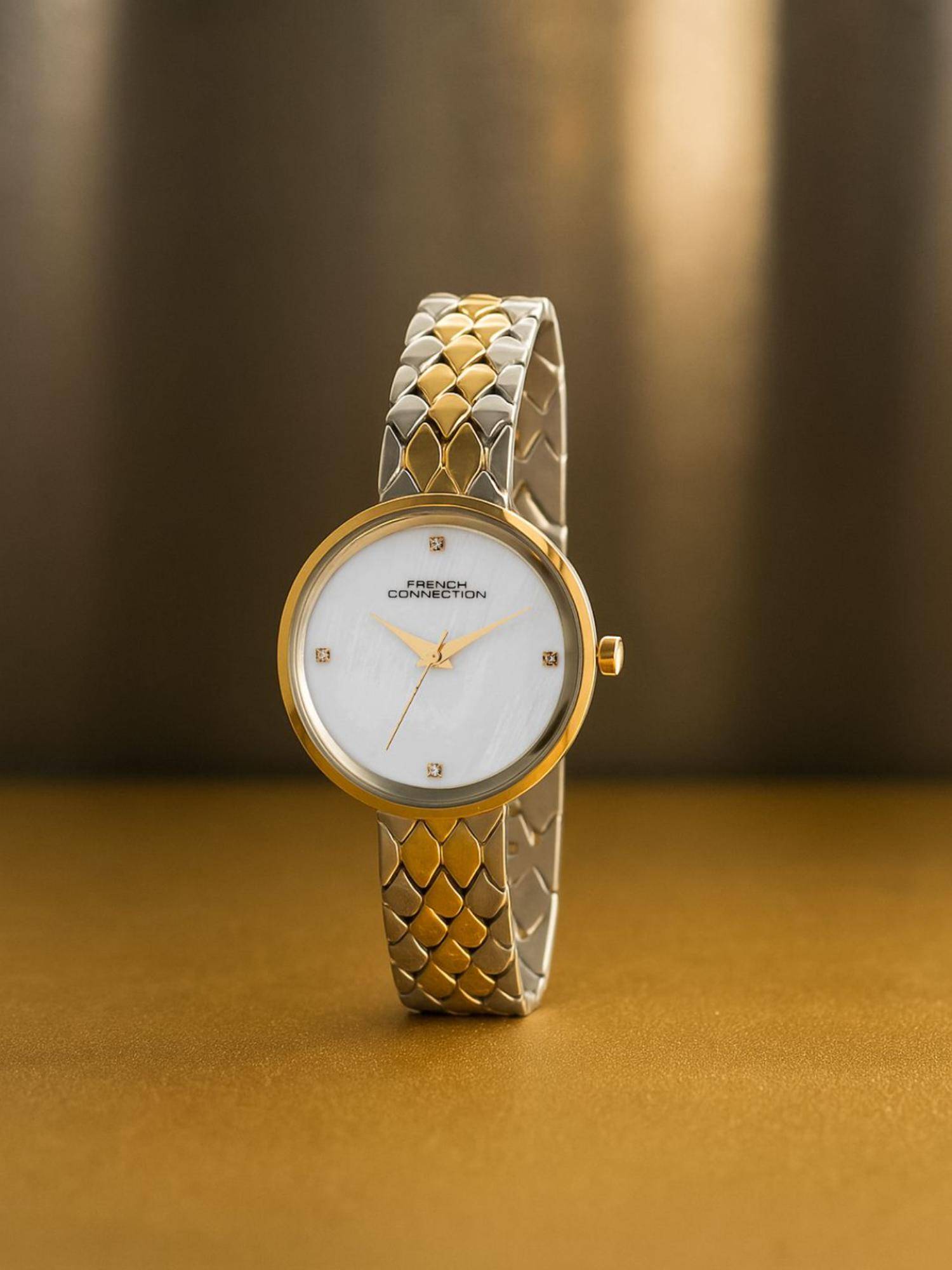 French Connection Silver Stainless Steel Round Watch FCN0158STM (Medium)