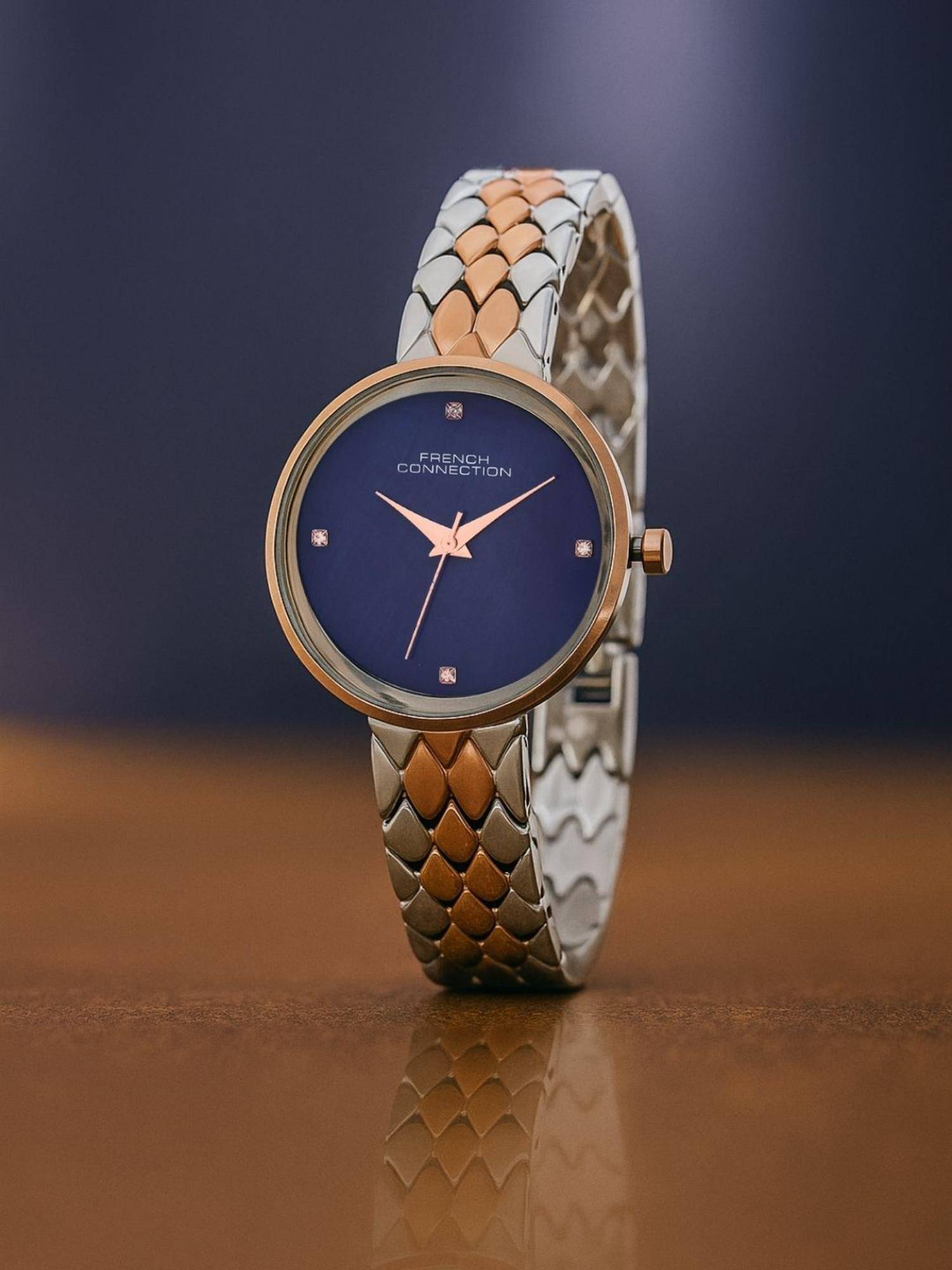 French Connection Blue Stainless Steel Round Watch FCN0158URTM (Medium)