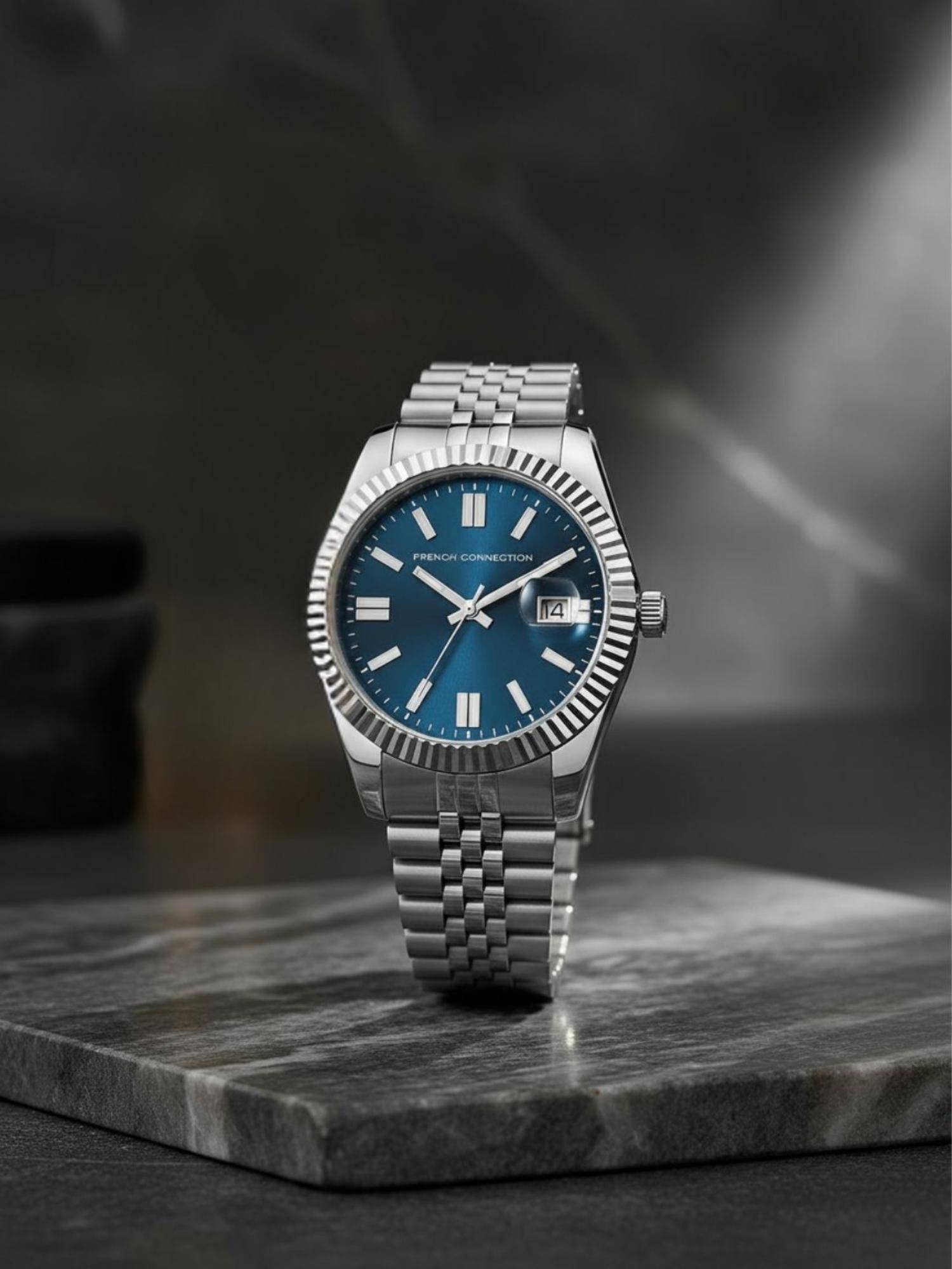 French Connection Blue Stainless Steel Round Watch FCP41SM-U (Medium)