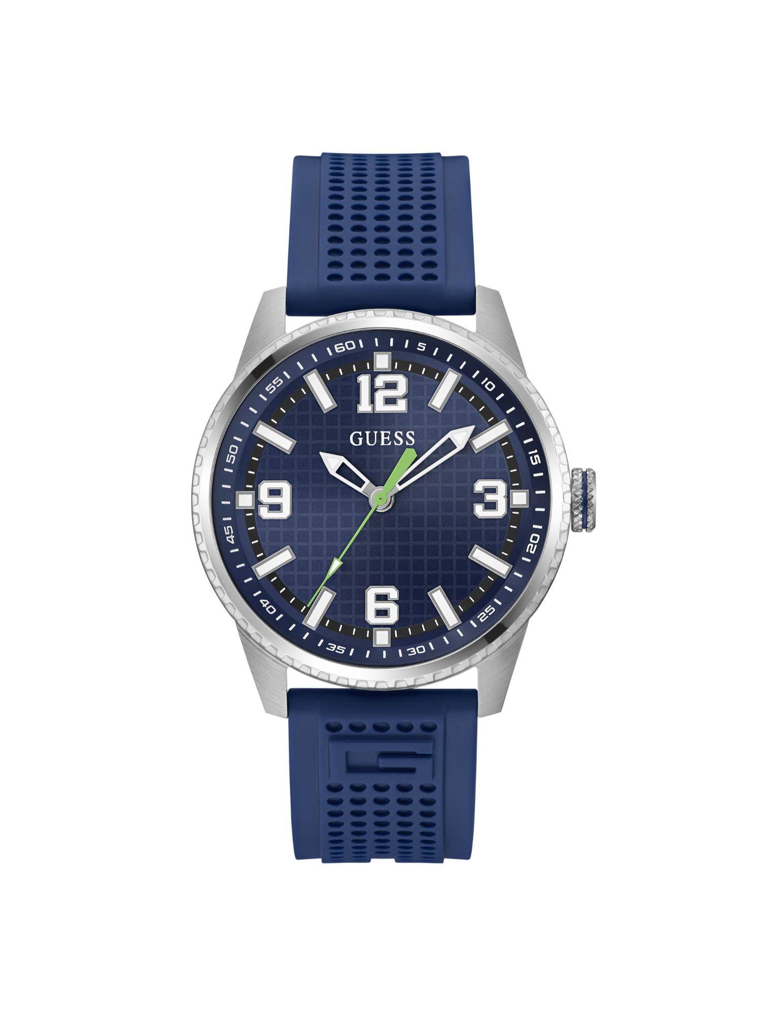 Guess Blue Silicon Round Watch Gw0890G1 (Large)