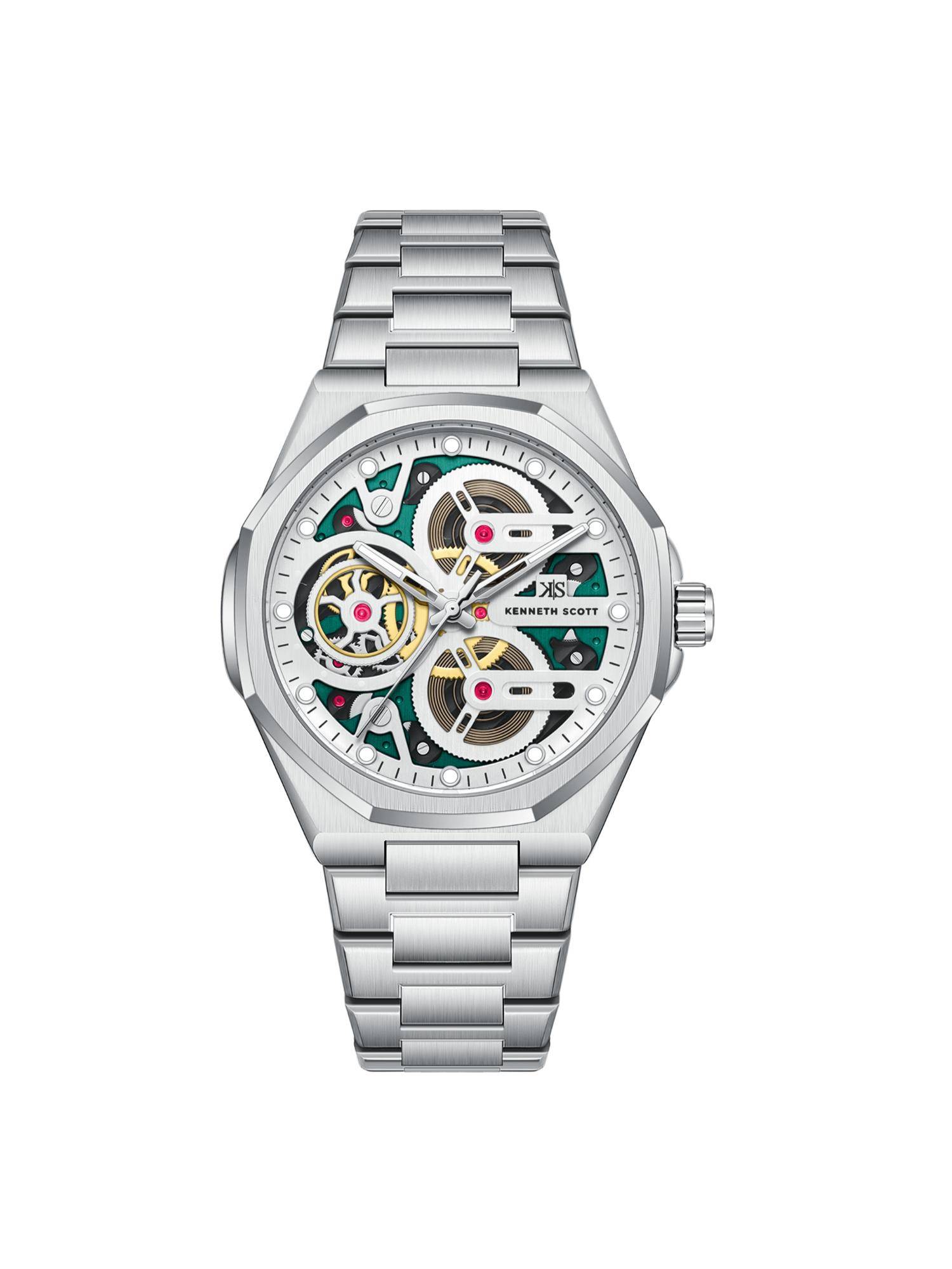 Kenneth Scott Green Stainless Steel Round Watch K26012-SBSH (Medium)