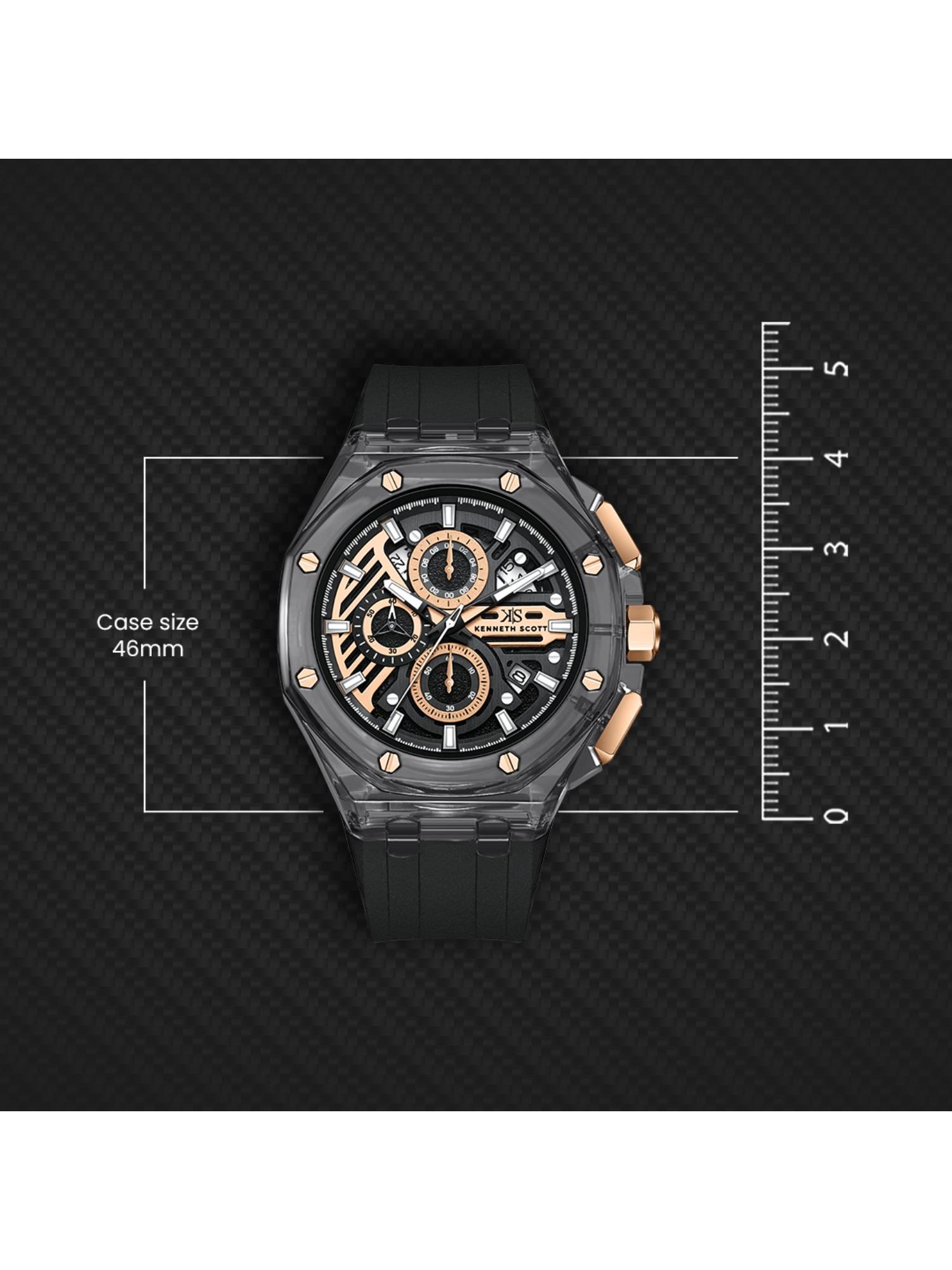 Buy Kenneth Scott Grey Silicon Round Watch K26109-ZSBX (Medium) Online