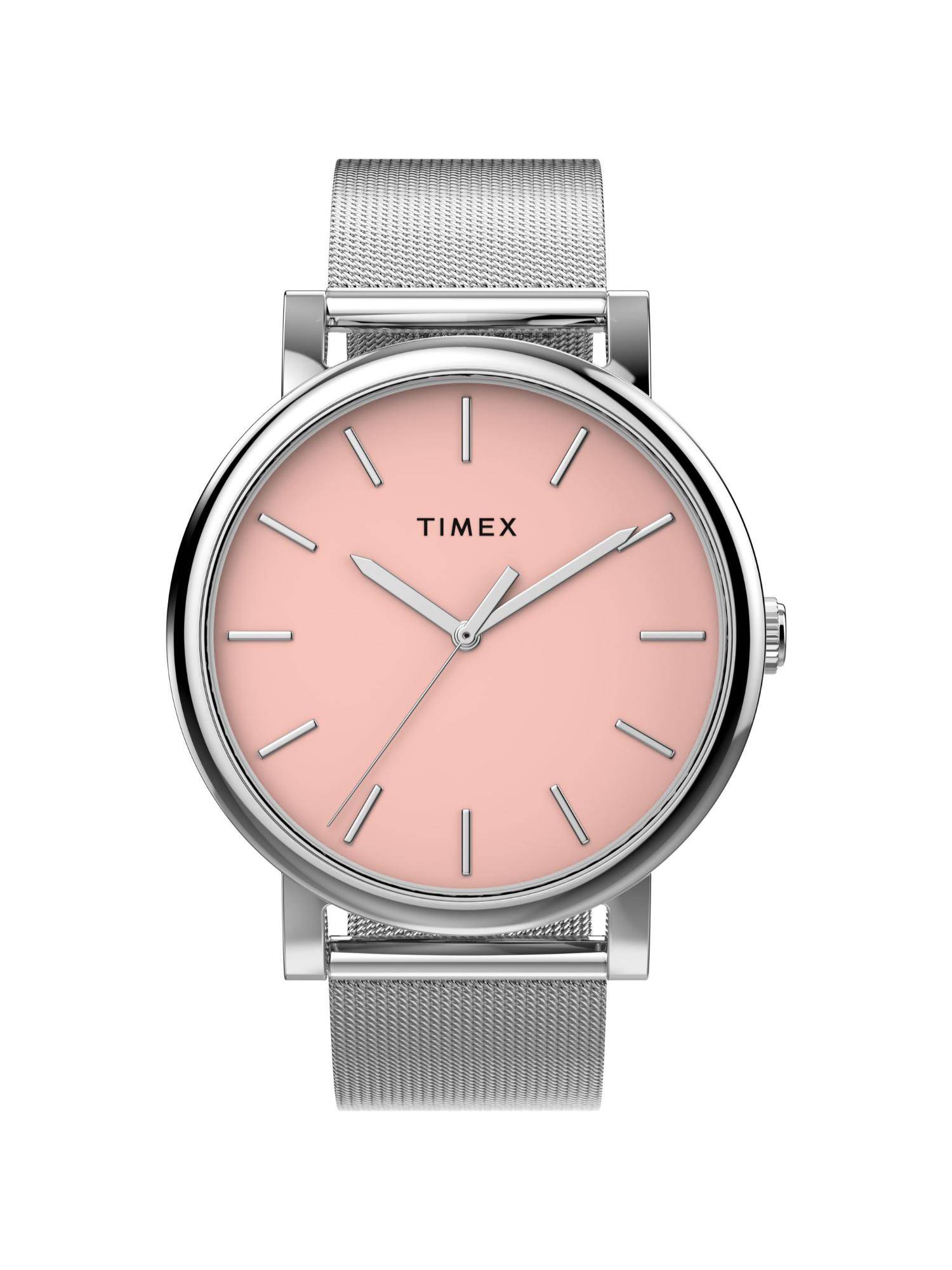 Timex Pink Stainless Steel Round Watch Tw2Y69100Uj (Large)