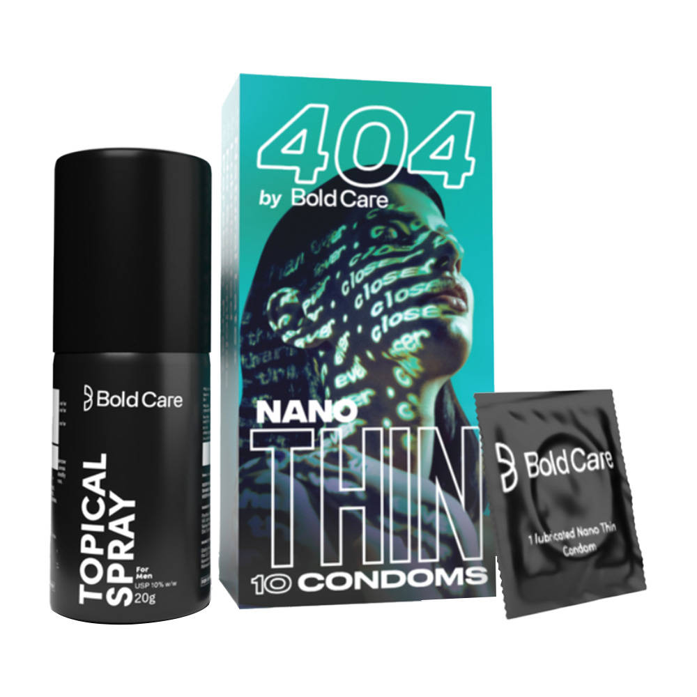Bold Care Extend Topical Spray + 404 Nano Thin Condoms Combo