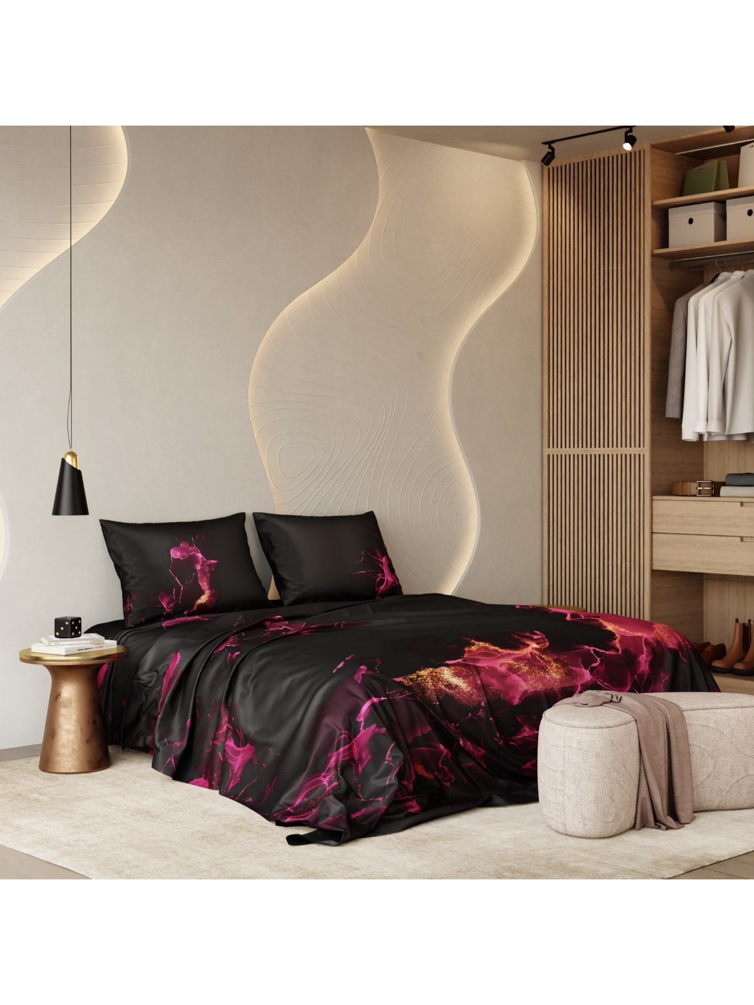 Stoa Paris Eclipse Of Desire King Bedsheet with Pillow Covers (King)