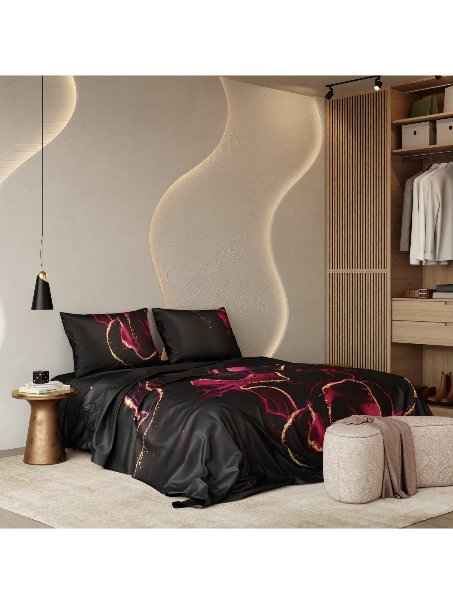 Stoa Paris Bloom Of Eternity Printed King Bedsheet with Pillow Covers (King)