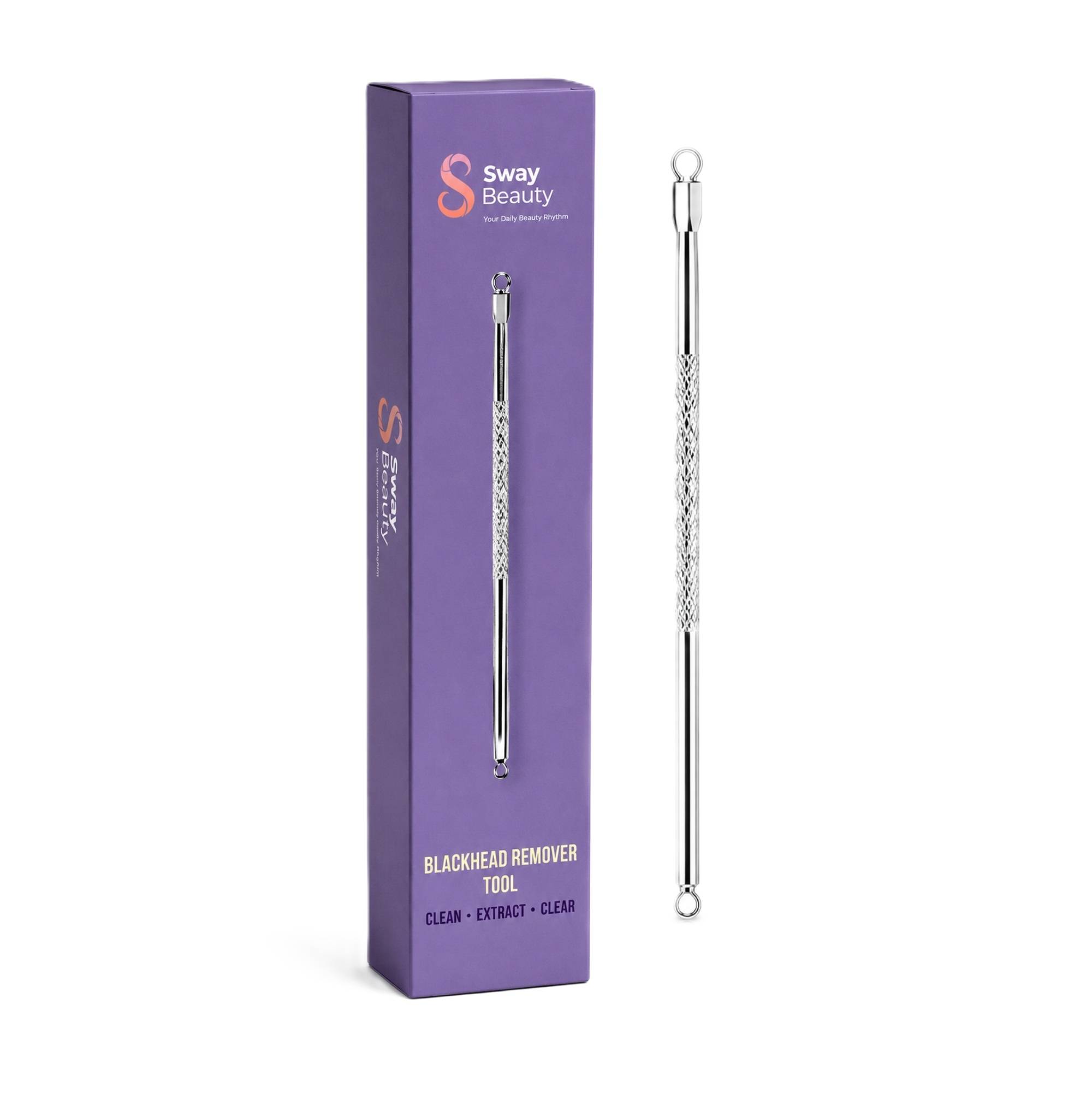 Sway Beauty Pointed Blackhead Remover Stainless Steel Tool for Acne Blemish and Pore Cleaning