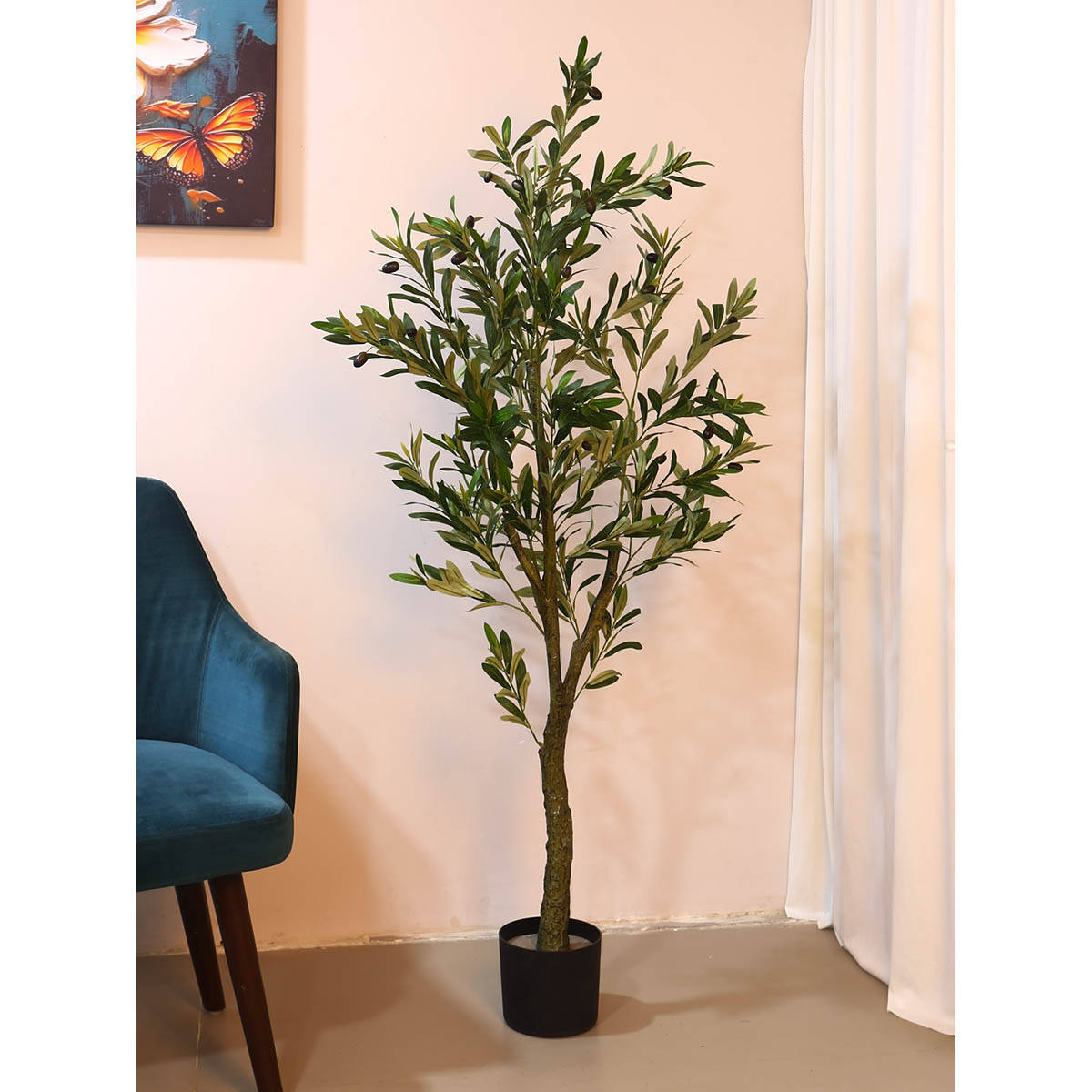 ARICK DECOR Artificial Olive Plants with Pot (150 Cm Tall, Green)