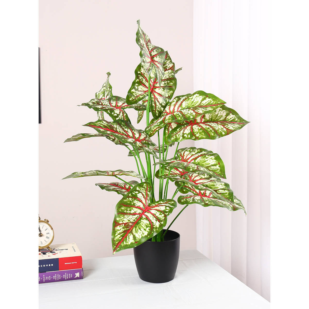 ARICK DECOR Artificial Miniature Calatheas Floor Plant with Big Leaves with Pot