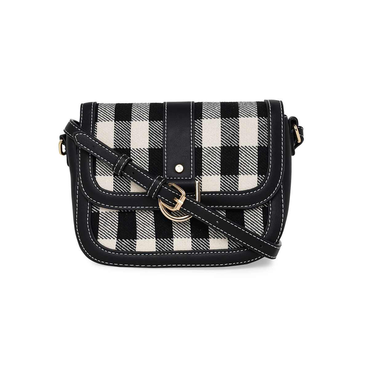 Black and store white sling bag