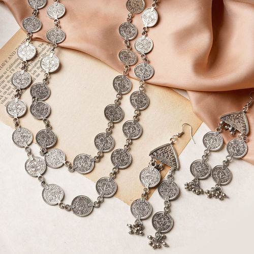 Buy Teejh Banjari Coin Layered Necklace Set For Women Online