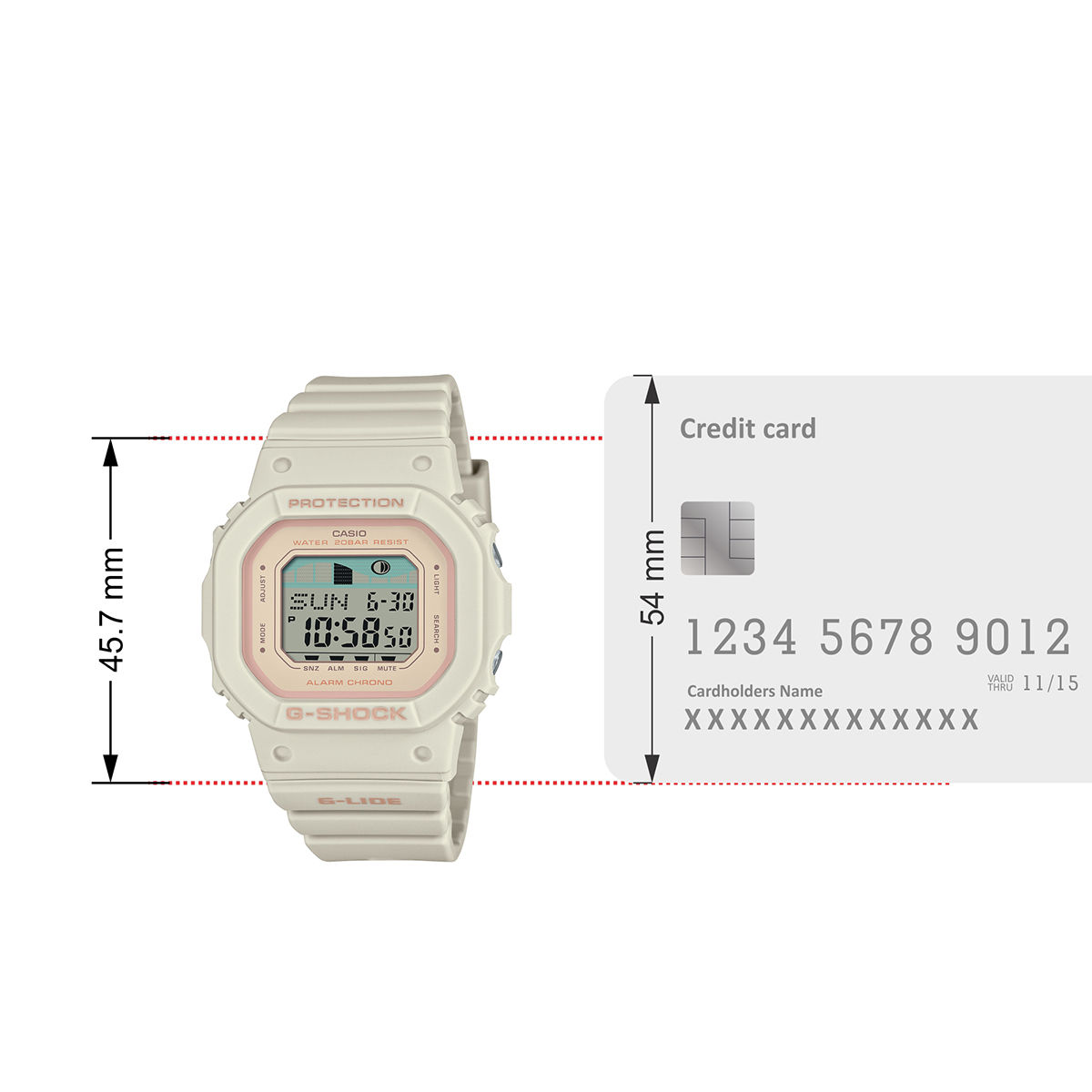 DÁMSKÉ HODINKY CASIO GLX-S5600-7ER G-SHOCK G-LIDE BÉŽOVÉ MOŘSKÉ PŘÍLIVY za 2015