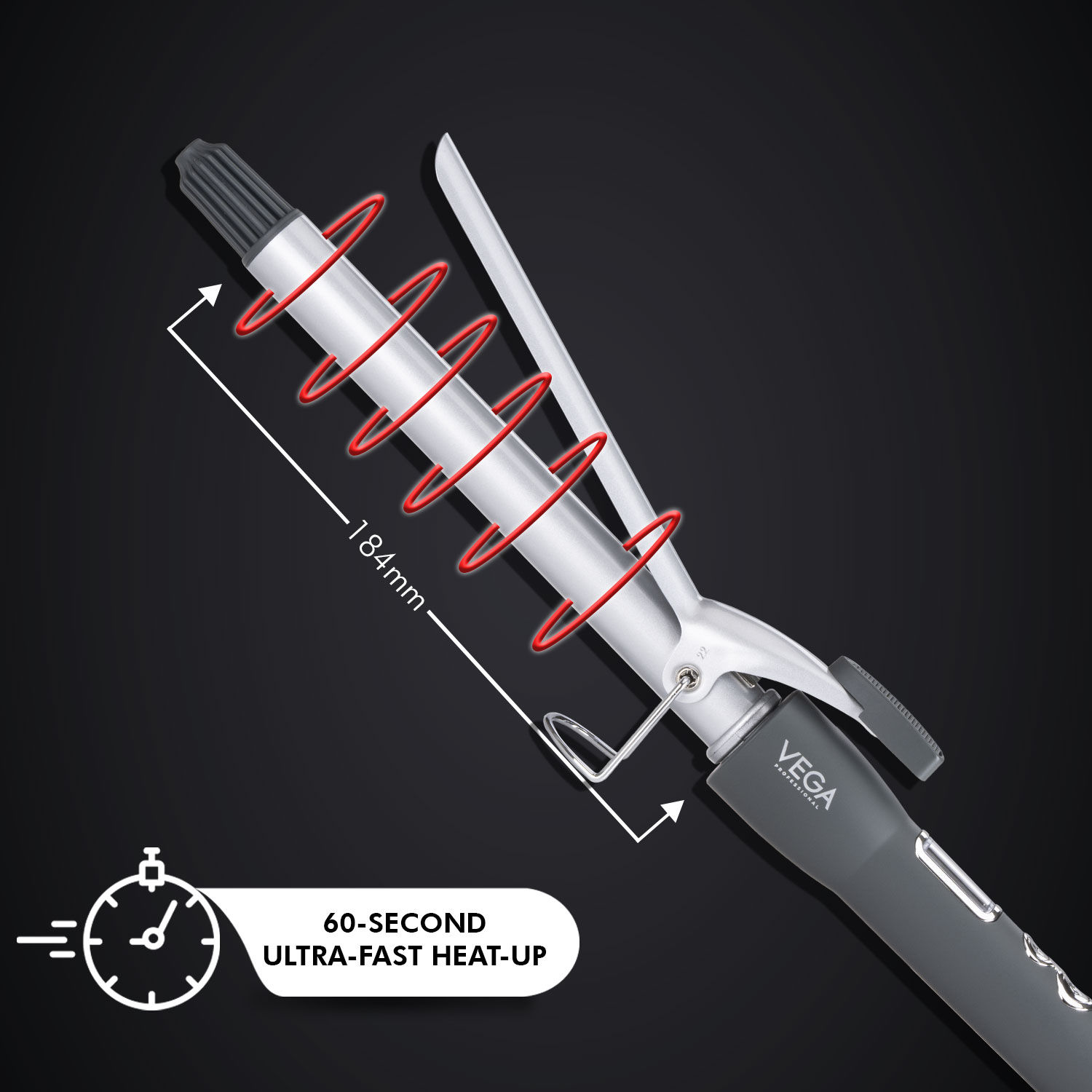 Buy VEGA Professional Pro Cera Curls 22mm Barrel Hair Curler (VPMCT03