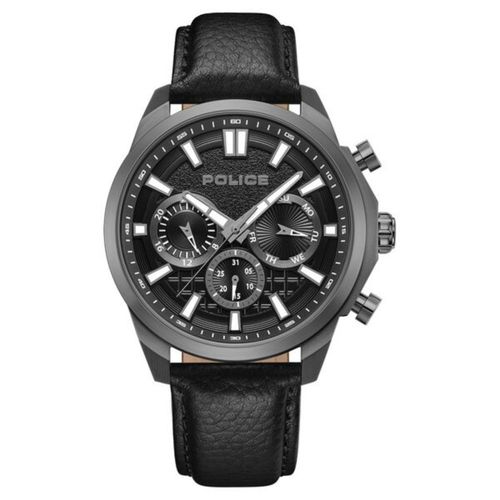 Buy Police Men Black Dial Leather Black Strap Analog Watch