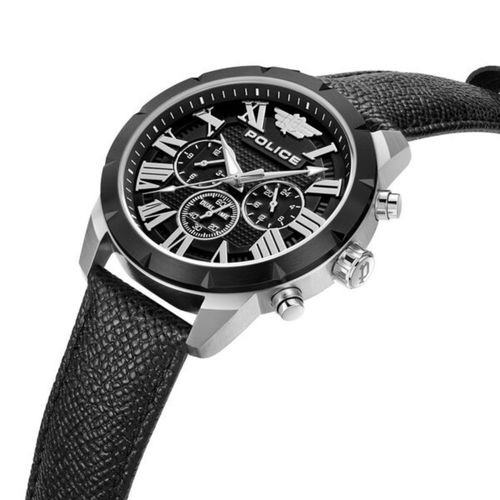 Buy Police Men Black Dial Leather Black Strap Analog Watch