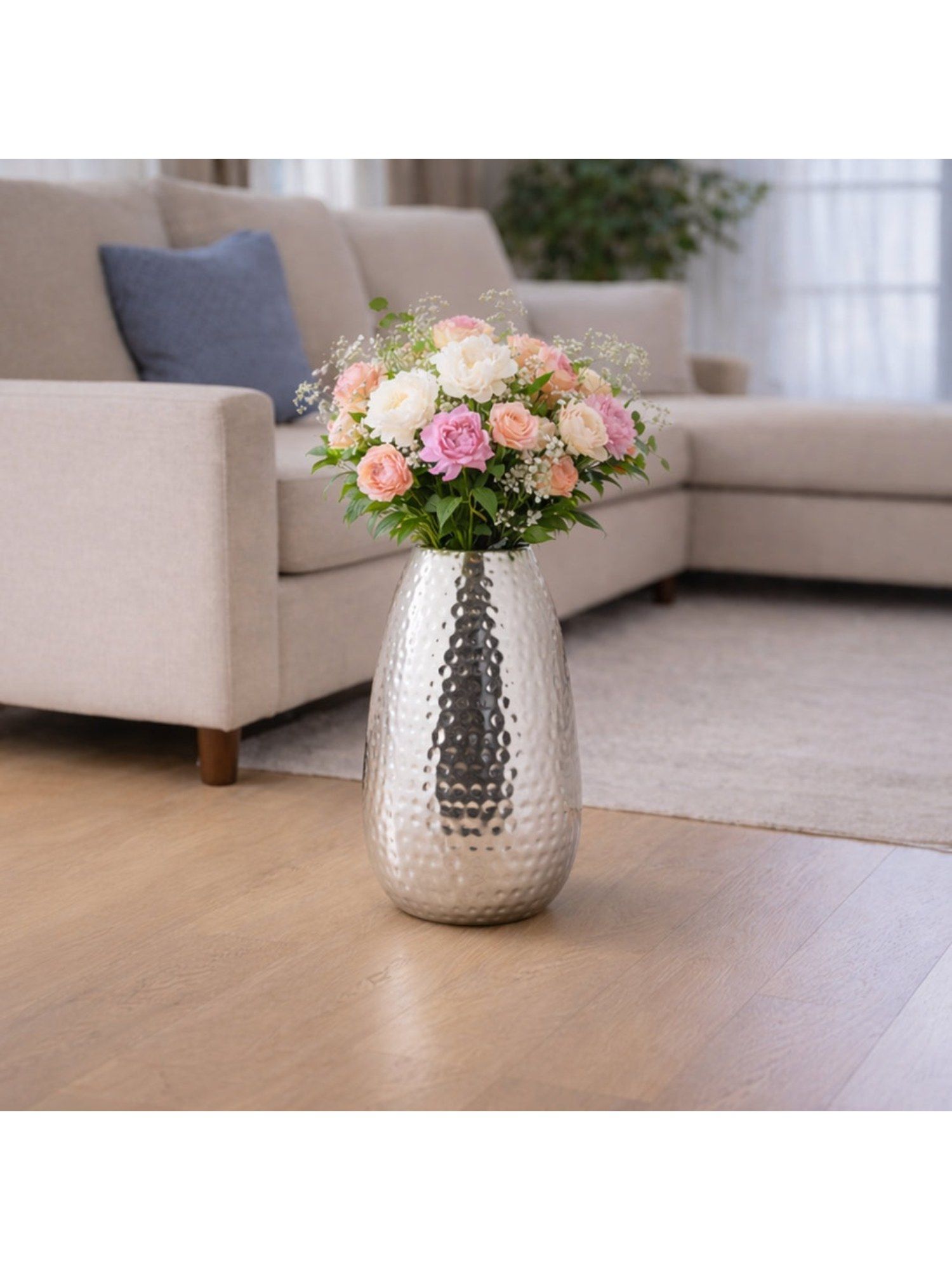Buy Acad Home Premium Home Decor Chrome Vase - Silver Online