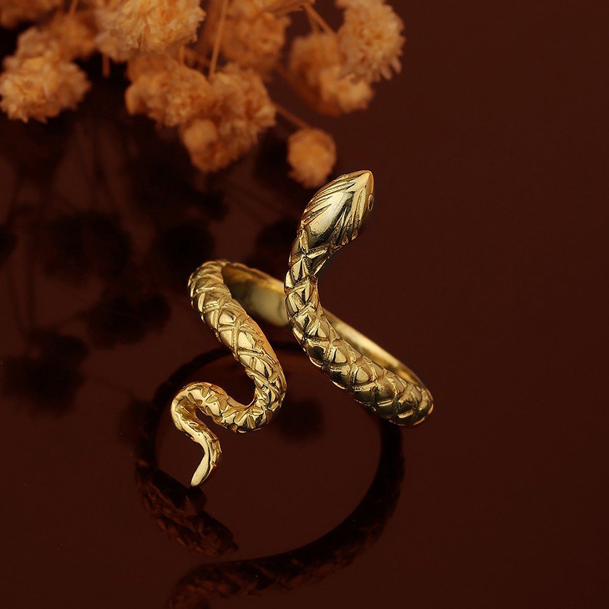 Brass Snake Ring Flat | Hiran