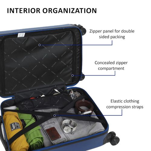 Nautica 20 Abs Unisex Cabin Trolley Navy Blue Luggage Bag