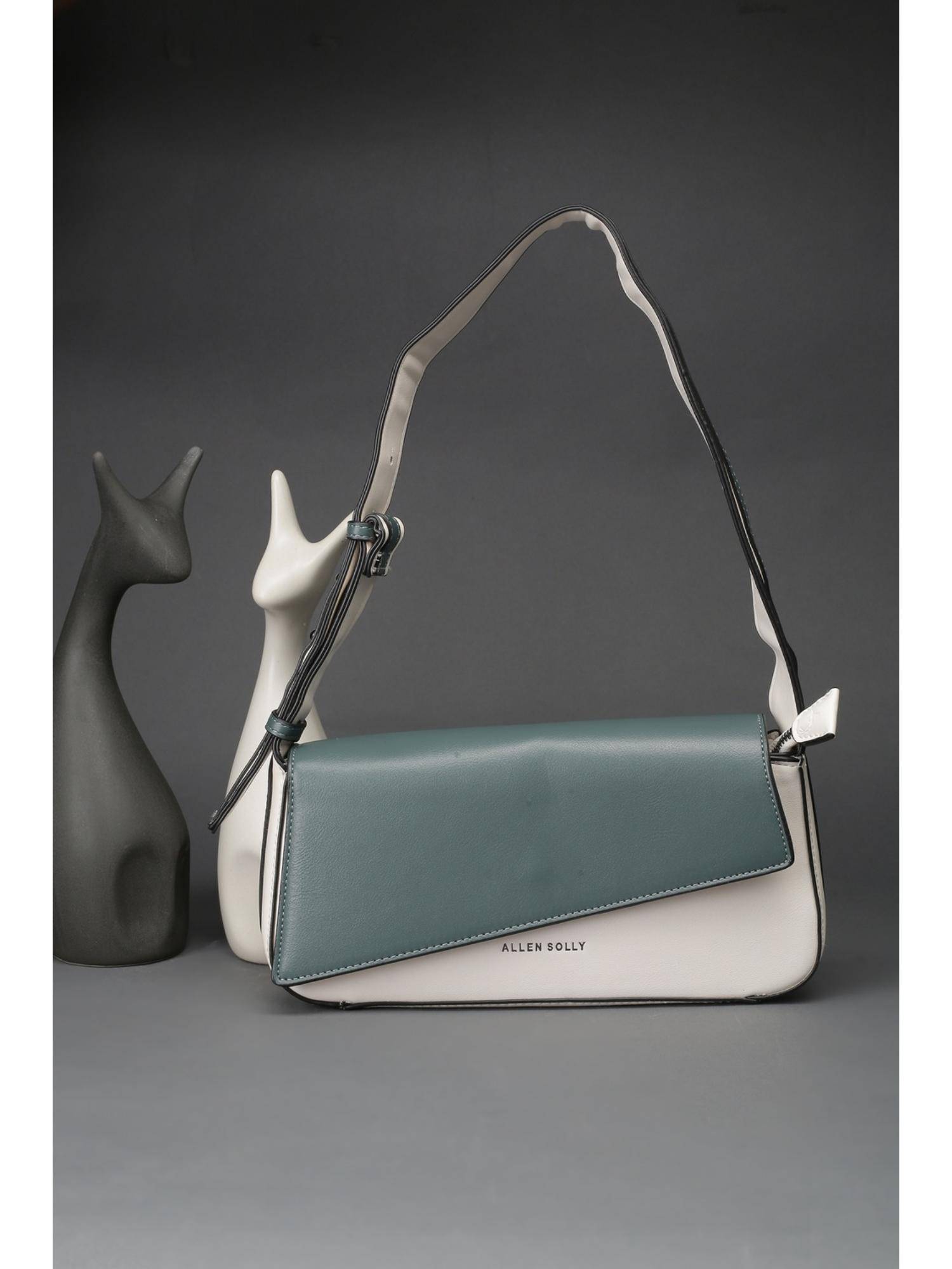 Allen Solly Women White Polyurethane (Pu) Self Design Handbag