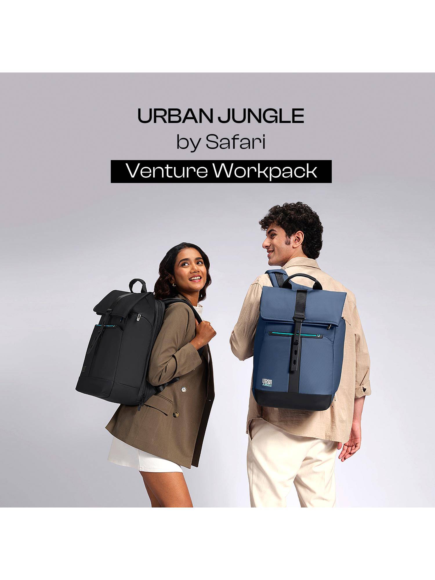 Buy Urban Jungle Unisex Blue Polyester Solid Backpack Online