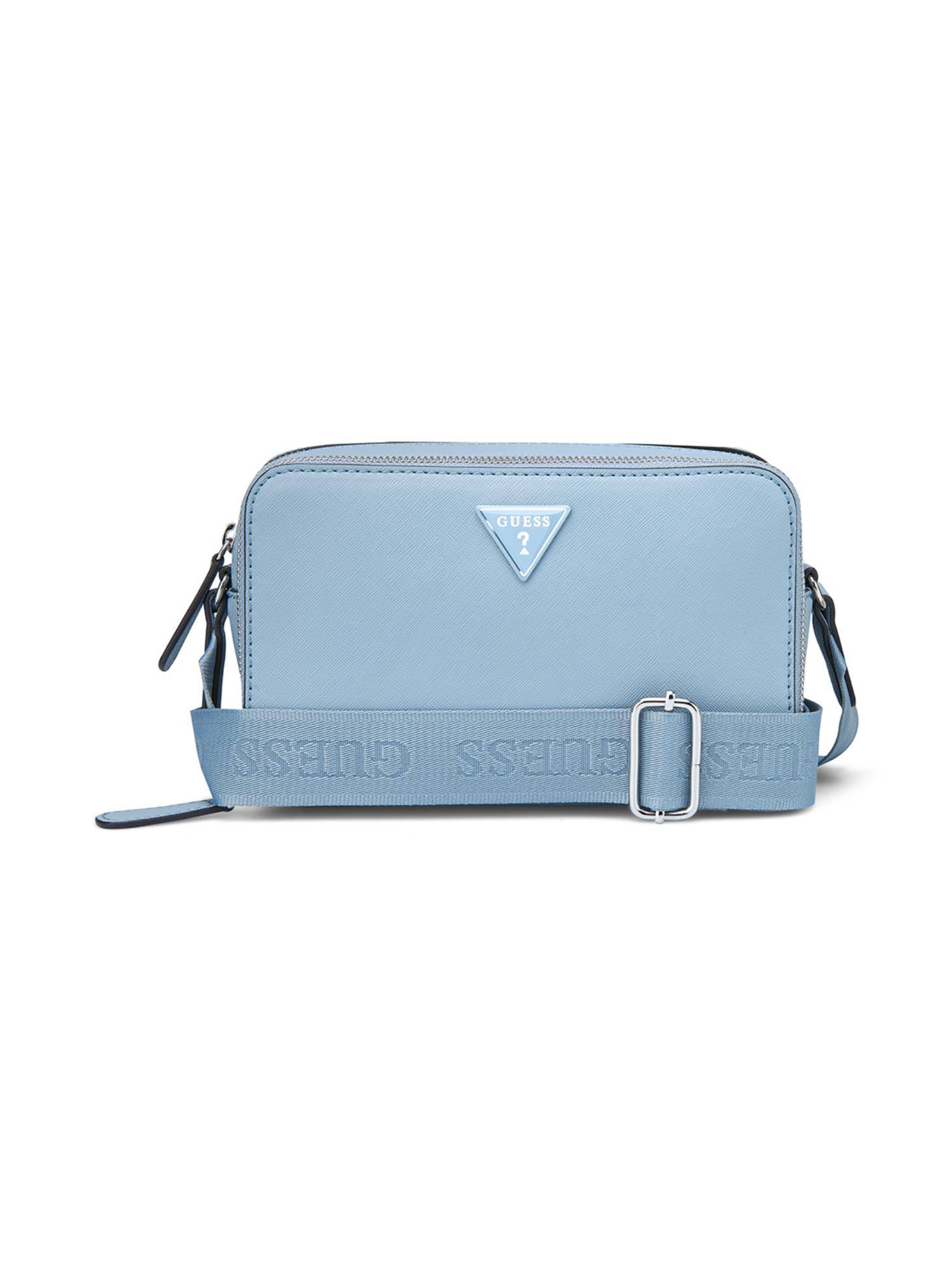 Guess Women Blue Pvc Solid Sling Bag