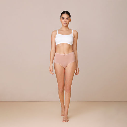 Nykd by Nykaa Cotton Camisole slip with in-built Bra -NYC003 Blush
