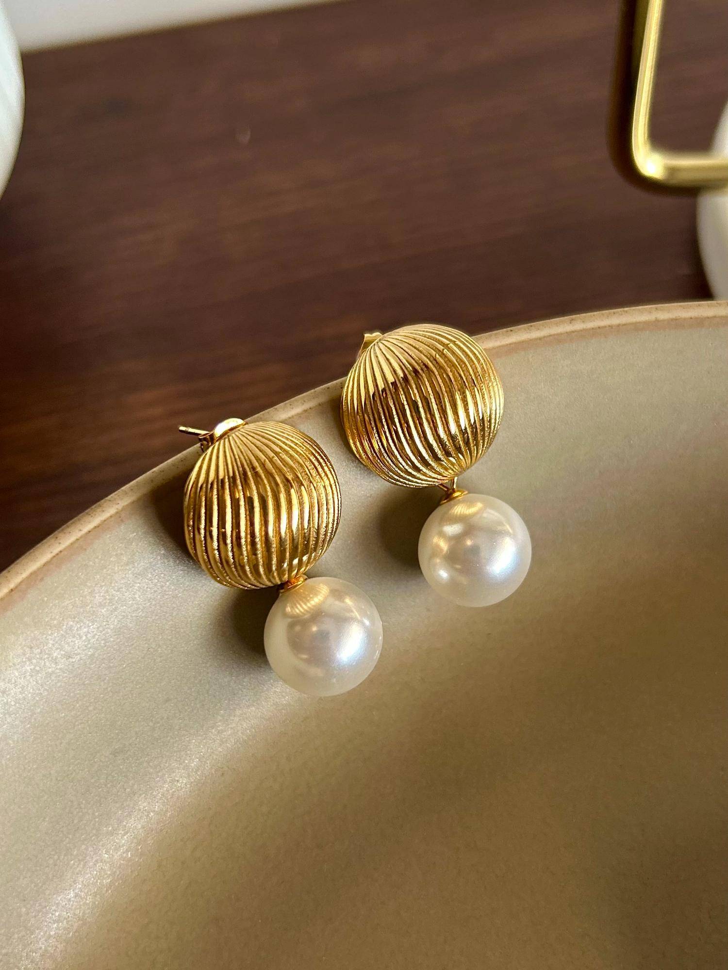 AMOSSH Oro Earrings Waterproof 18k Gold Plated