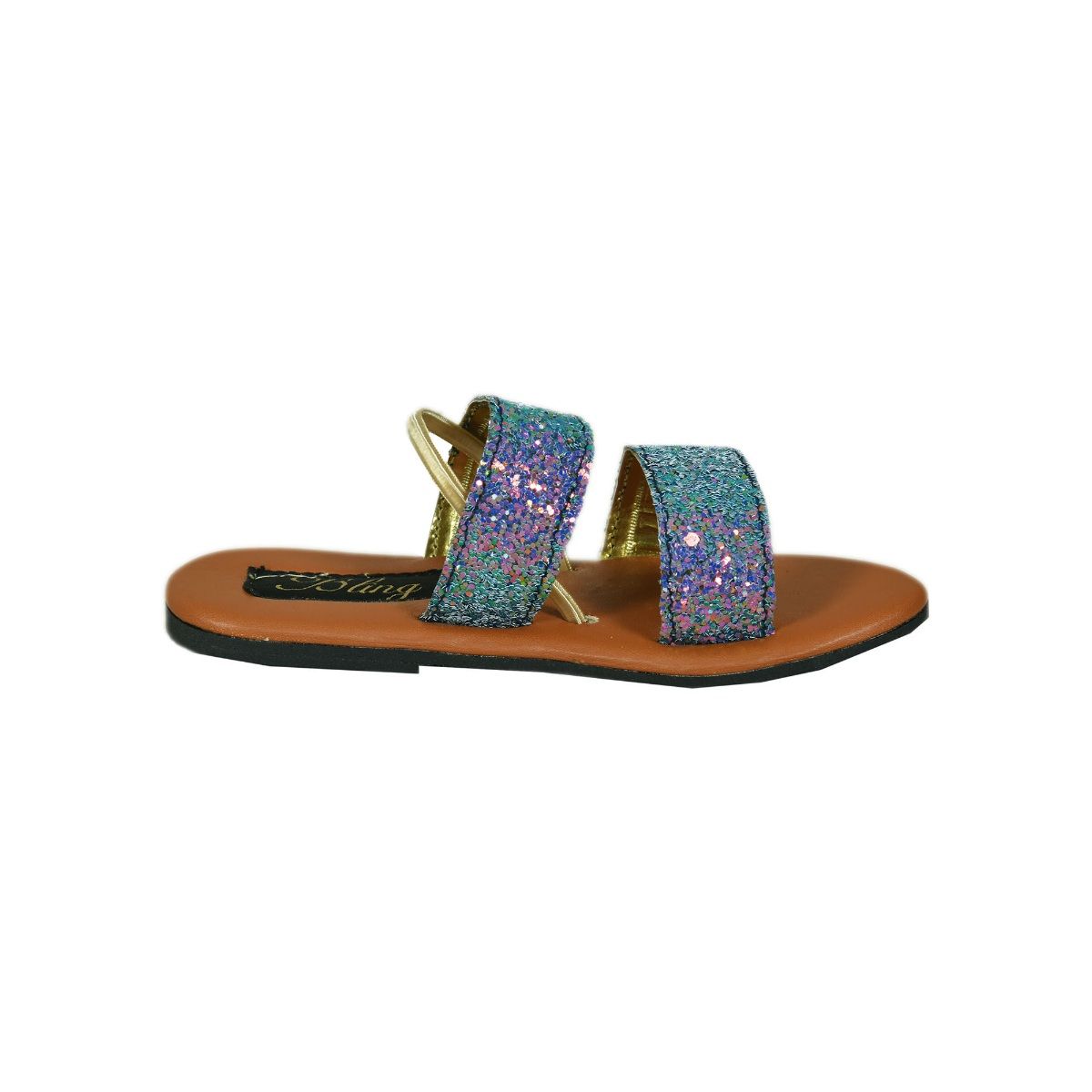 Double strap glitter online sandals