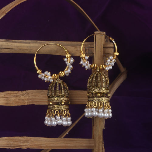 Buy Anika's Creations Traditional Gold Plated Hoop Baali Party