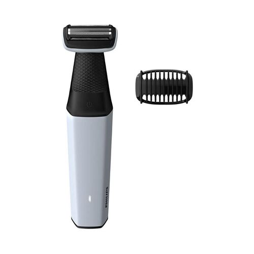 Showerproof body hair shaver and trimmer