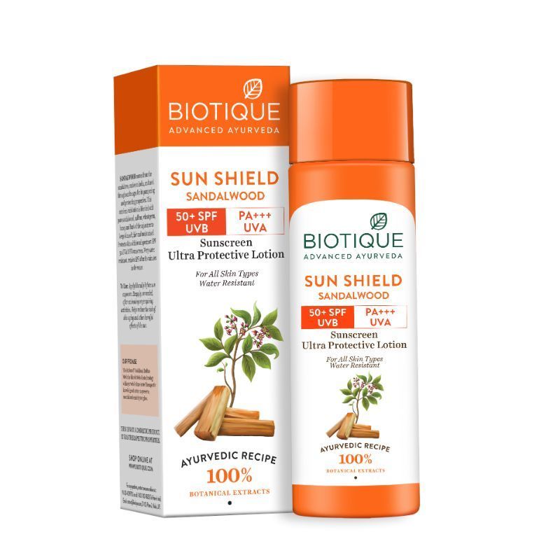 Biotique Sun Shield Sandalwood Ultra Protective Lotion 50+ SPF PA+++ UAV Sunscreen