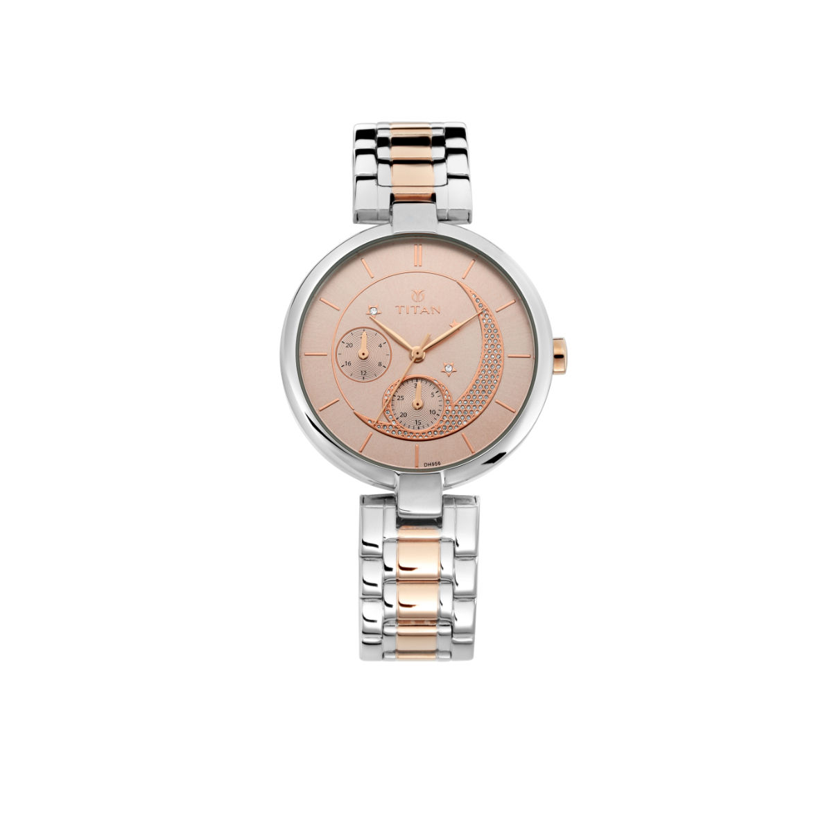 titan rose gold ladies watch
