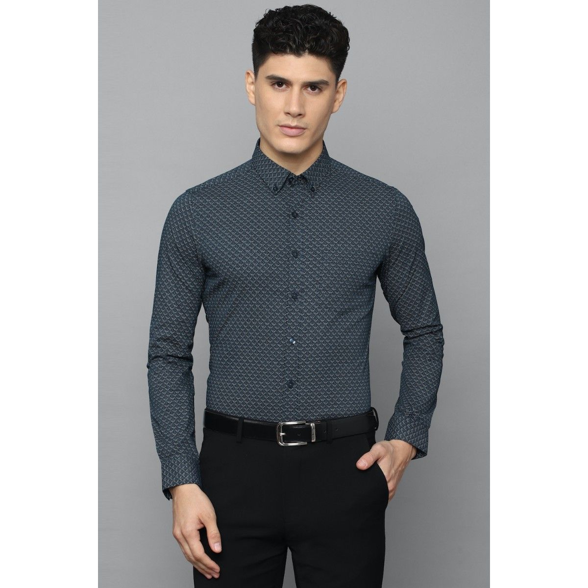 Buy Louis Philippe Navy Shirt Online - 800419