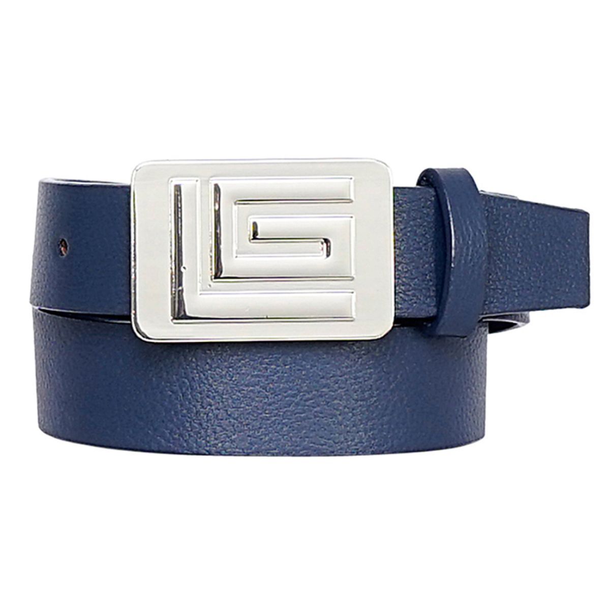 Justanned Men Blue Real Leather Textured Belt (40)