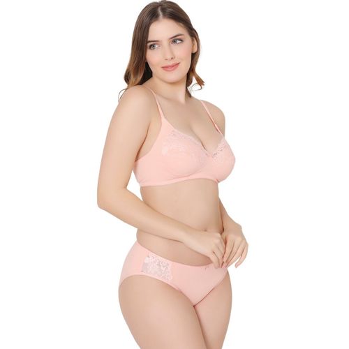 BODYCARE Bridal Peach Bra & Panty Lingerie Set - 6405PE