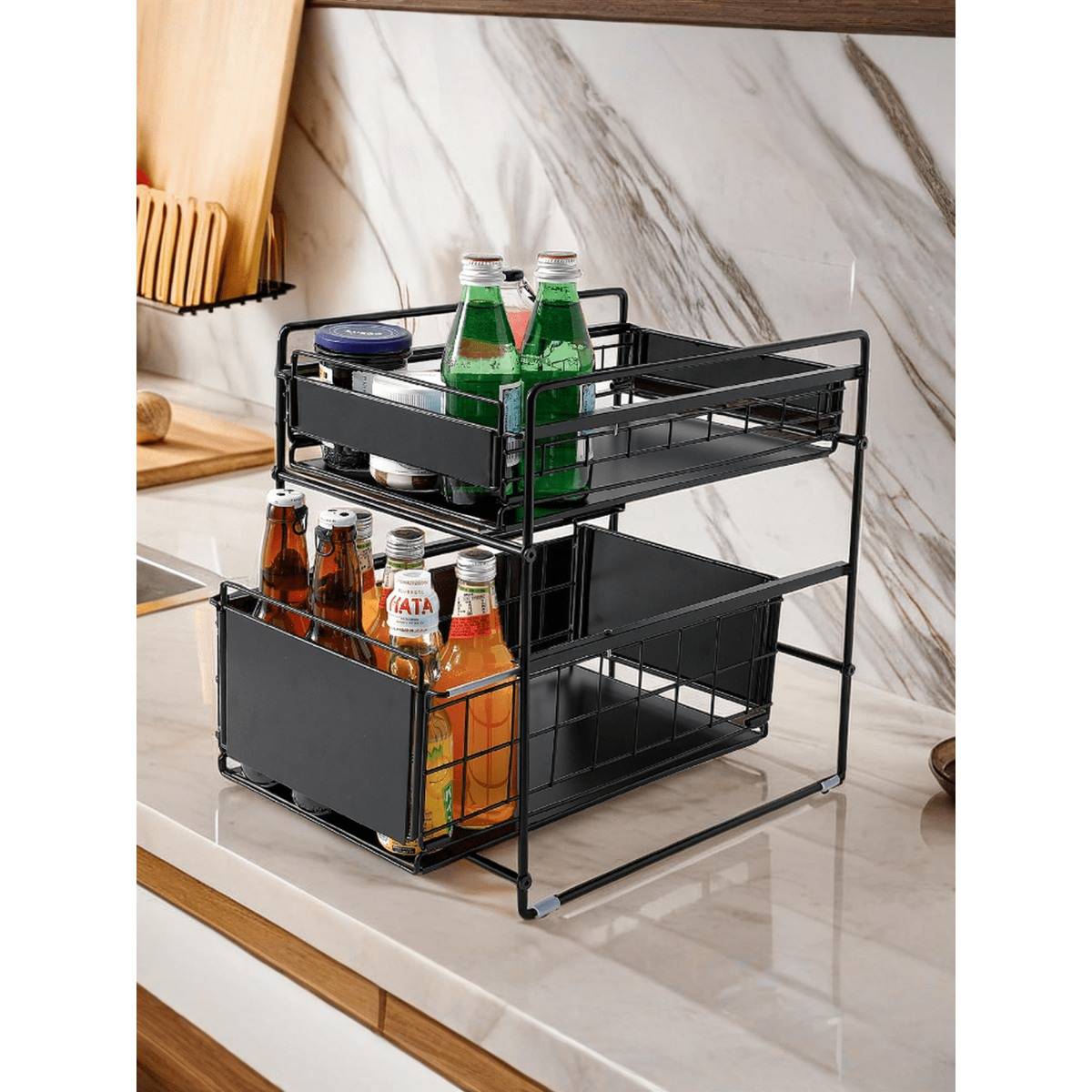 Buy The Better Home 2-Tier Kitchen Rack With Sliding Storage Drawer ...