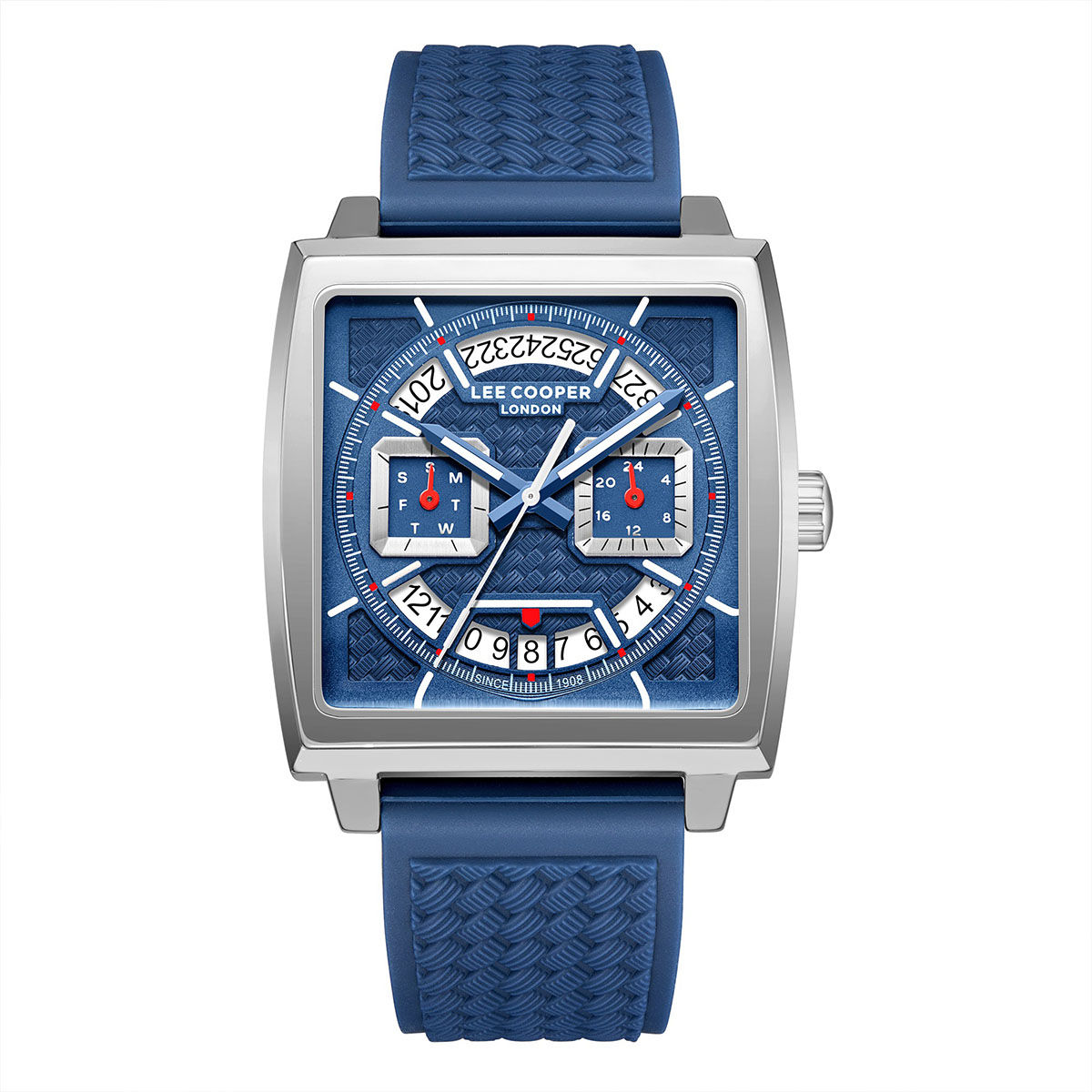 【LukeLuke】 Buy Lee Cooper Multifunction Blue Square Dial Mens Watch - LC08065