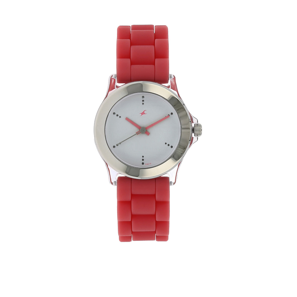 Fastrack White Dial Pink Plastic Strap Watch Buy Fastrack White Dial