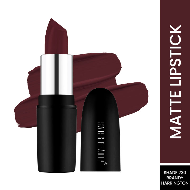 Swiss Beauty Pure Matte Lipstick - 230 Brandy Harrington: Buy Swiss Beauty  Pure Matte Lipstick - 230 Brandy Harrington Online at Best Price in India |  Nykaa