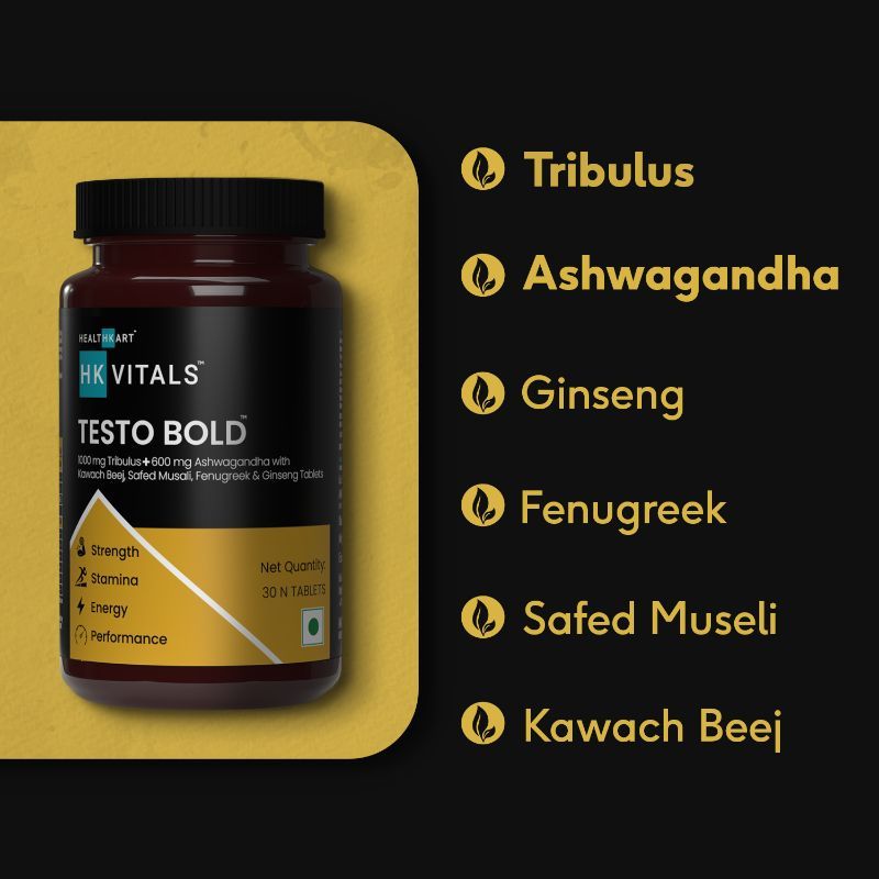 Buy HealthKart HK Vitals Testo Bold, Testosterone Booster for Men for Energy, Stamina