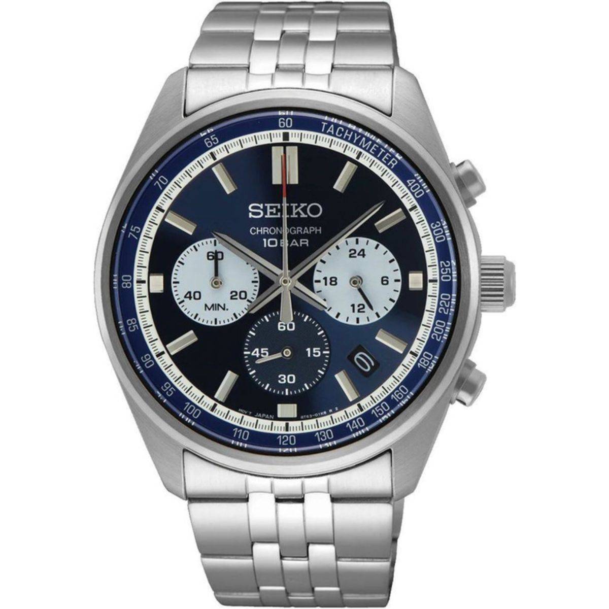 SEIKO Men Quartz Chronograph Blue Dial Round Analog Watch - SSB427P1 (M)