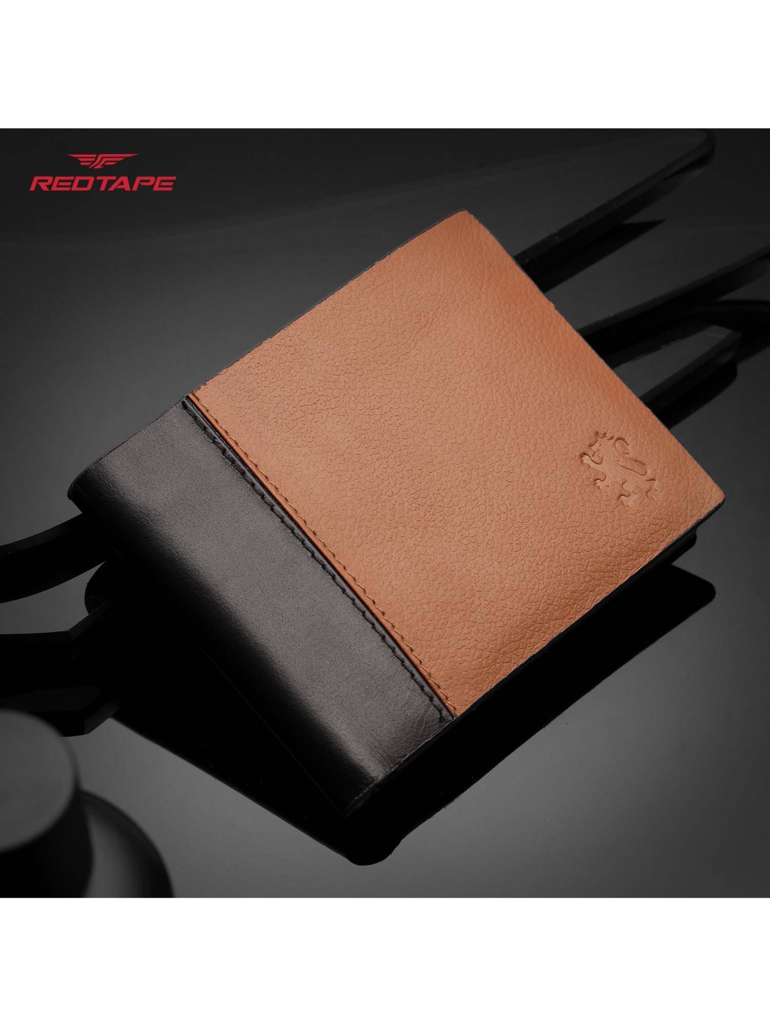 Red Tape Men Brown-Black Genuine Leather Wallet