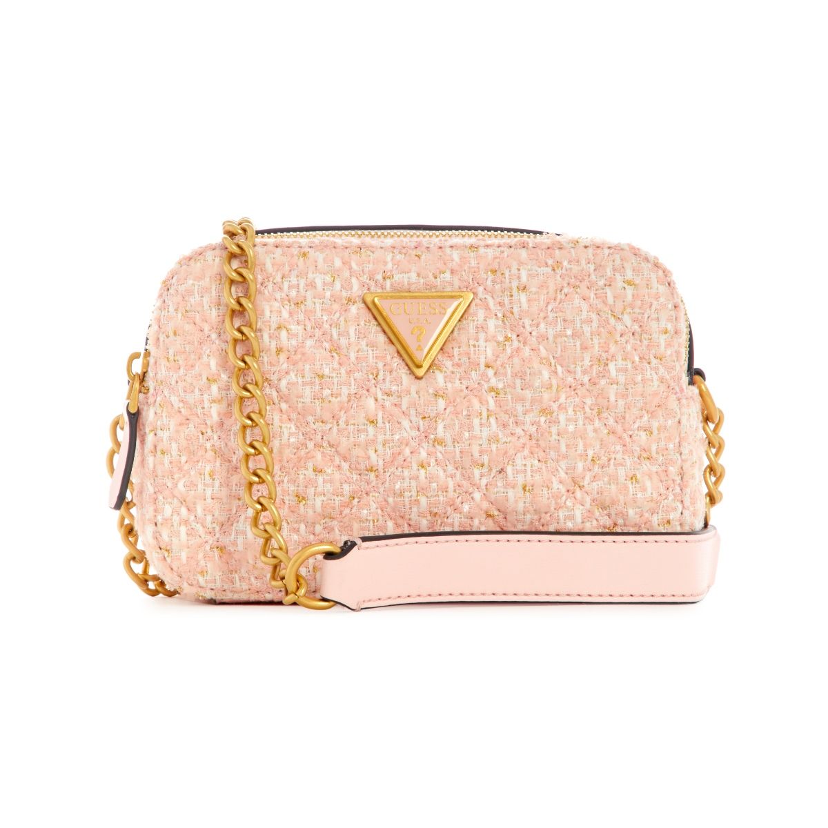Guess Velina Satin Mini Handbag Magenta | Cilento Designer Wear