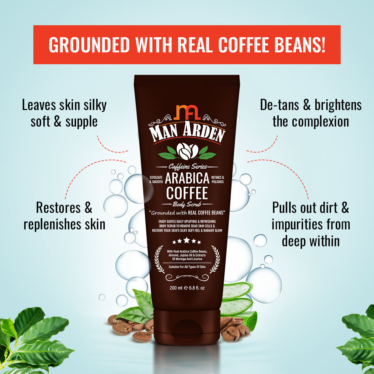 Buy Man Arden Shampoo + Body Wash Combo Energetic + Relaxed + Coffee