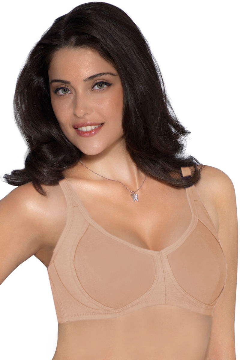 Buy Amante Cool Contour Non-Padded Non-Wired High Coverage Bra - Nude (38D)  Online
