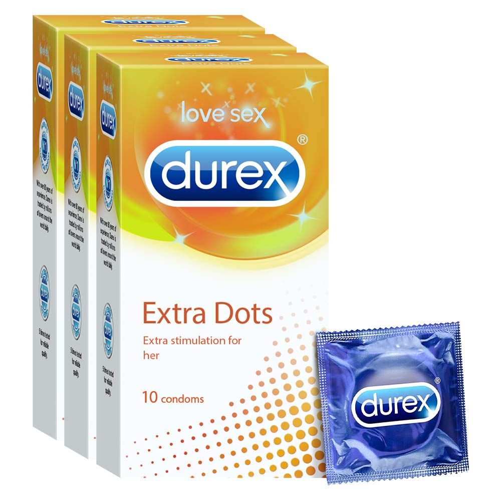 Durex Dotted Condoms Extra Dots - 10 Units (Pack Of 3)