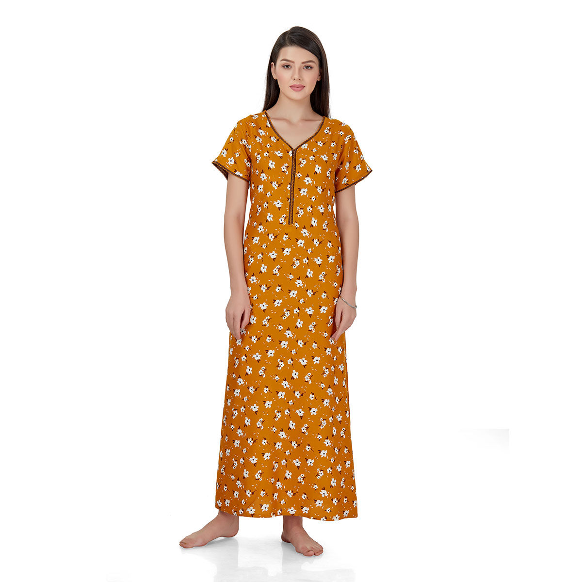 Evolove Women's Viscose Liva Long Maxi Night Gown Nighty Dress with Pocket,  Super Soft Comfortable at Rs 350/piece, Night Dress Set For Ladies in  Mumbai