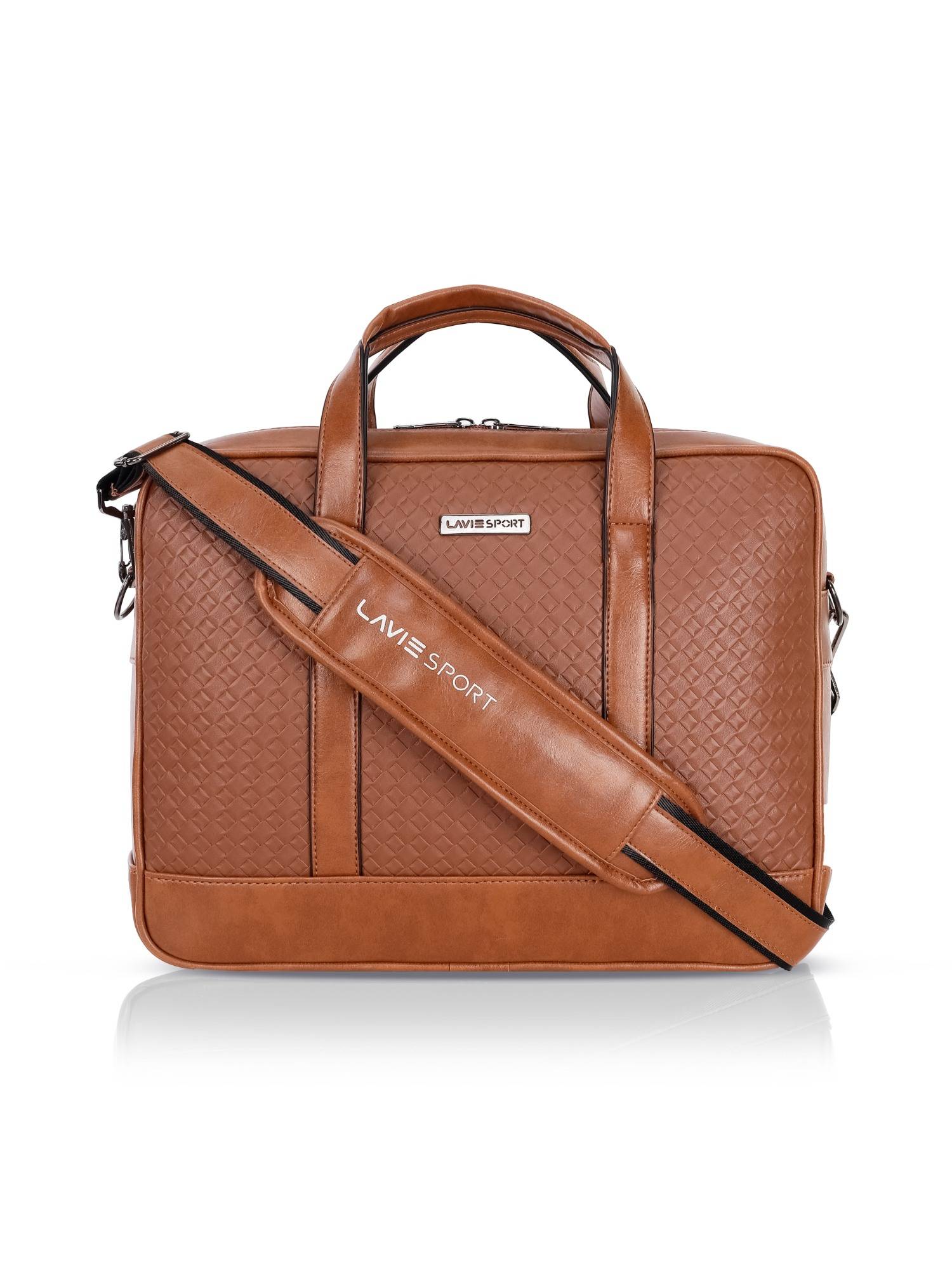 Lavie Sport Unisex Magnate 15 Inch Laptop Briefcase (Tan) (M)